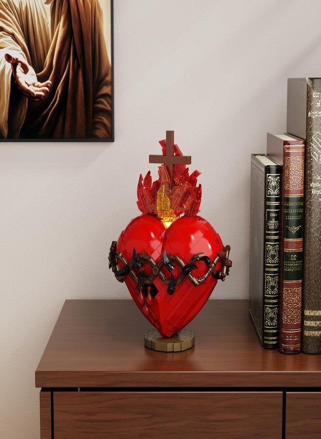 Vonado Jesus Heart Building Set,Sacred Heart Model Compatible with Lego,Bible Themed Christian Decorative Items,Religious Gift for Adults or Women(667 PCS) - Image 2